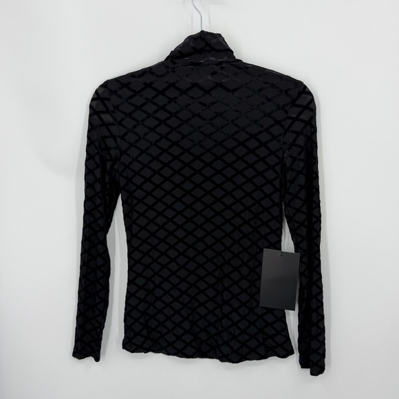 NWT Tuckernuck Black Velvet Burnout Mally Turtleneck size small geometric - Picture 4 of 8